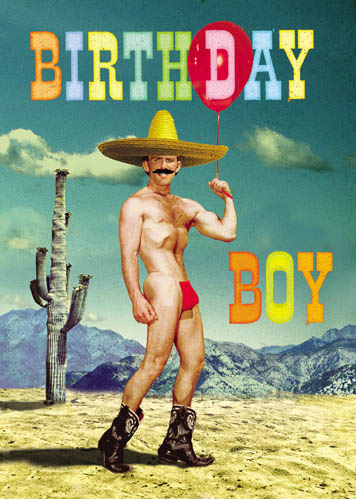 Birthday Boy Mexican Cowboy Greeting Card by Max Hernn - Click Image to Close